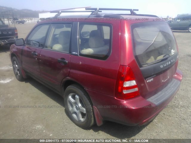 JF1SG65624H767544 - 2004 SUBARU FORESTER 2.5XS MAROON photo 3