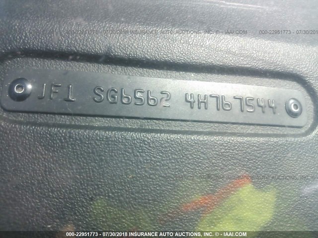 JF1SG65624H767544 - 2004 SUBARU FORESTER 2.5XS Marron photo 9