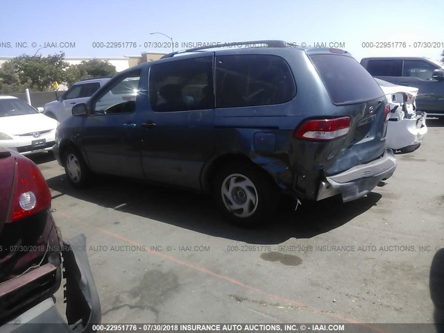 4T3ZF13C61U374627 - 2001 TOYOTA SIENNA LE/XLE GRAY photo 3