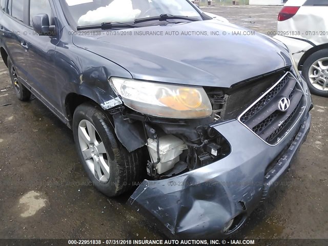 5NMSH73E07H070528 - 2007 HYUNDAI SANTA FE SE/LIMITED BLUE photo 6