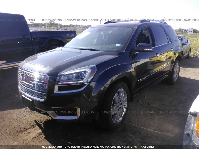 1GKKRTKD6EJ326956 - 2014 GMC ACADIA DENALI GRAY photo 2