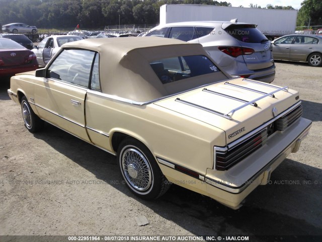 1C3BC55E0FG282873 - 1985 CHRYSLER LEBARON CREAM photo 3