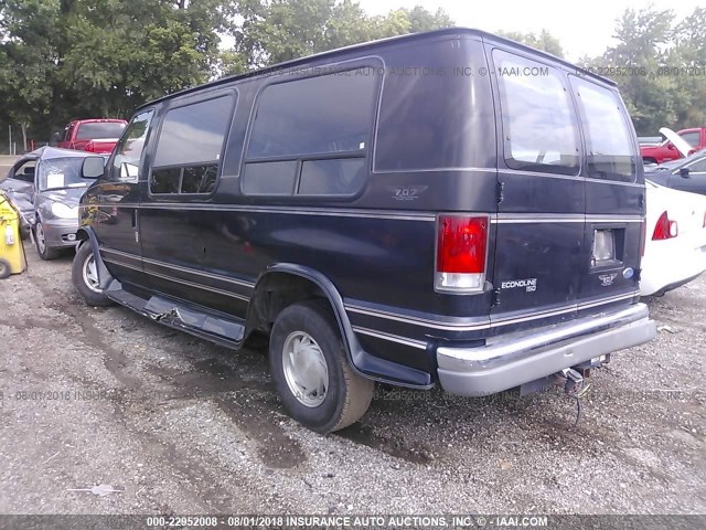 1FDEE14L1VHB78554 - 1997 FORD ECONOLINE E150 VAN BLACK photo 3