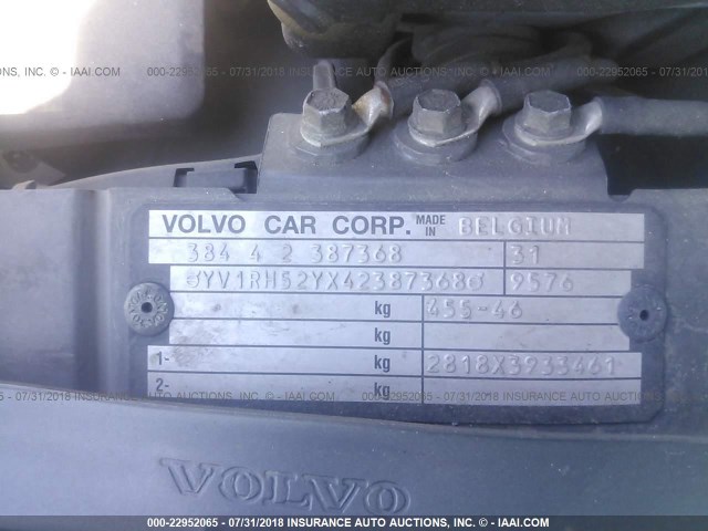 YV1RH52YX42387368 - 2004 VOLVO S60 R ნაცრისფერი ფოტო 9