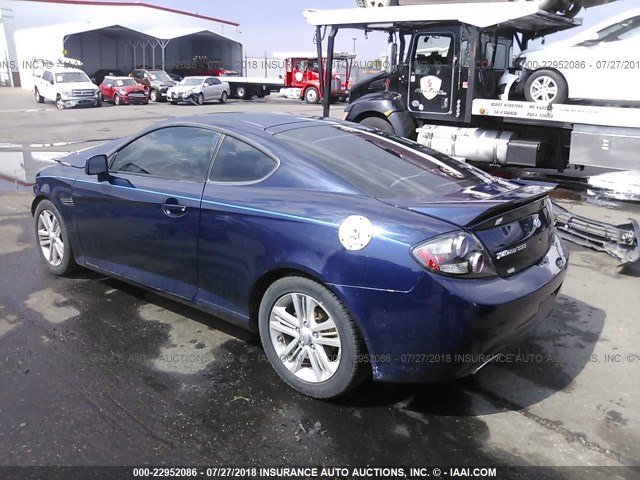 KMHHM66D67U245842 - 2007 HYUNDAI TIBURON GS Dark Blue photo 3