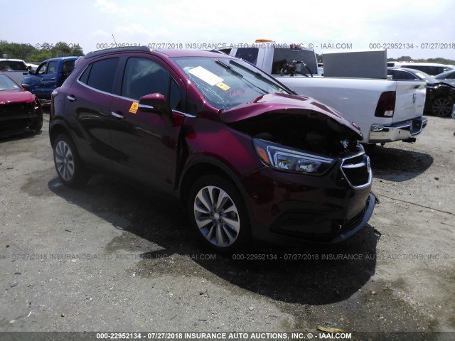 KL4CJASB8JB622618 - 2018 BUICK ENCORE PREFERRED MAROON photo 1