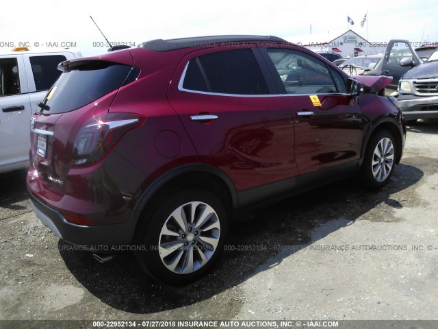 KL4CJASB8JB622618 - 2018 BUICK ENCORE PREFERRED MAROON photo 4