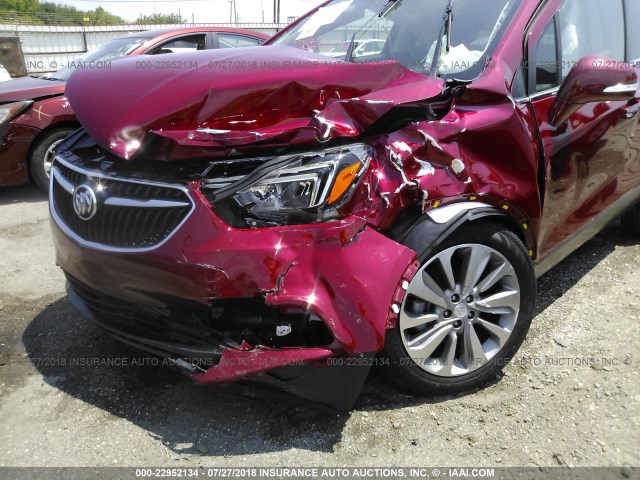 KL4CJASB8JB622618 - 2018 BUICK ENCORE PREFERRED MAROON photo 6