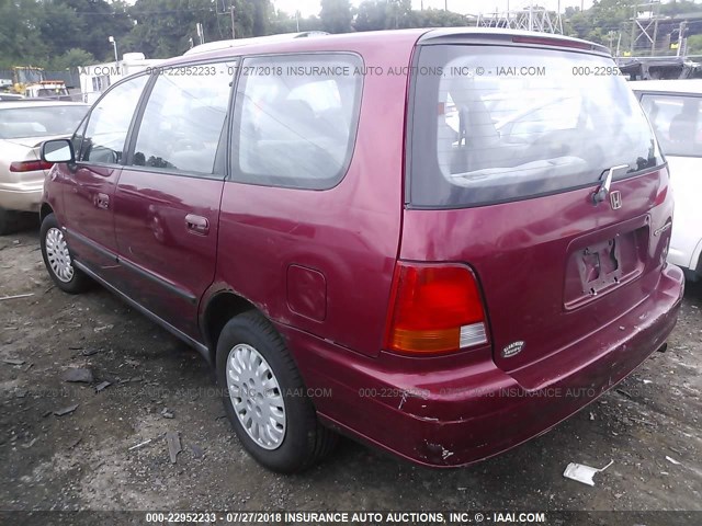 JHMRA1843SC018297 - 1995 HONDA ODYSSEY LX/EX RED photo 3