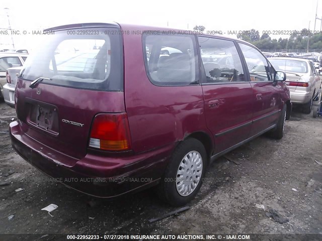 JHMRA1843SC018297 - 1995 HONDA ODYSSEY LX/EX RED photo 4