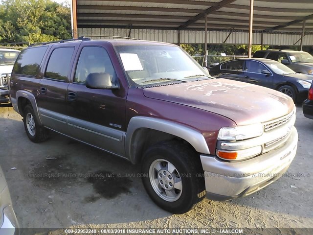 1GNEC16T6YJ170395 - 2000 CHEVROLET SUBURBAN C1500 BURGUNDY photo 1