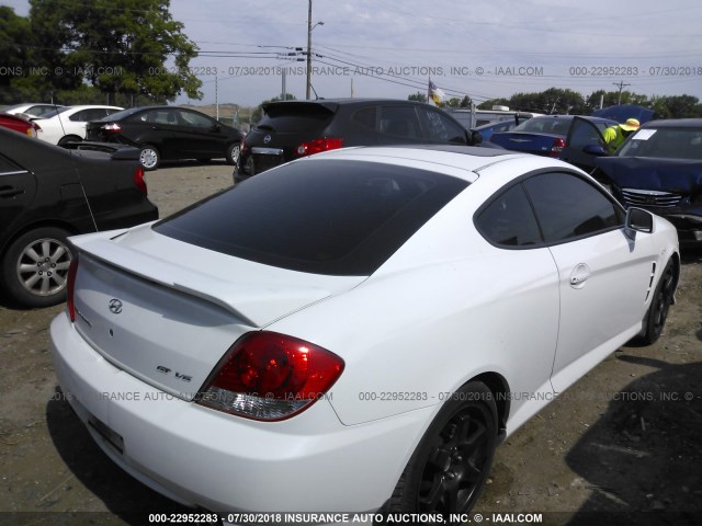 KMHHN65F76U202299 - 2006 HYUNDAI TIBURON WHITE photo 4