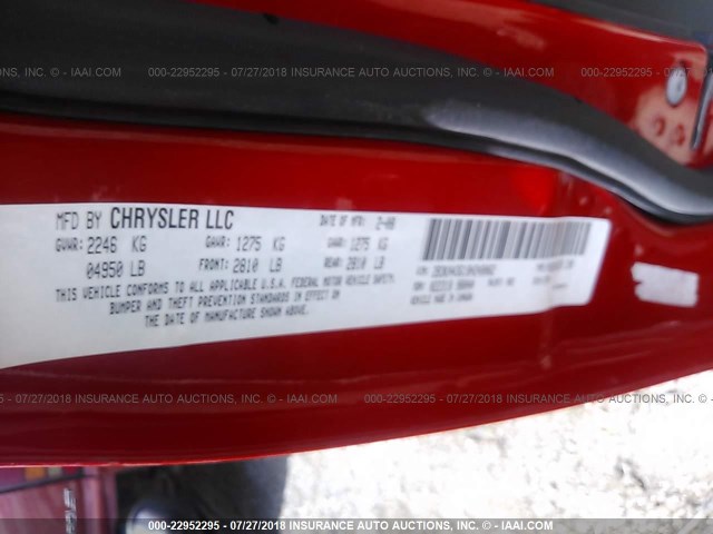 2B3KA43G18H248062 - 2008 DODGE CHARGER RED photo 9