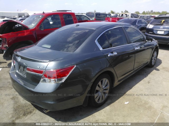 1HGCP3F87CA001475 - 2012 HONDA ACCORD EXL GRAY photo 4