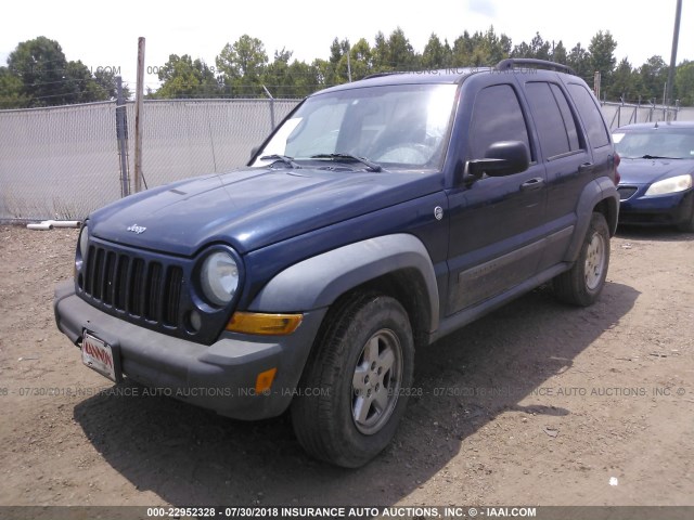 1J4GL48K57W538665 - 2007 JEEP LIBERTY SPORT BLUE photo 2