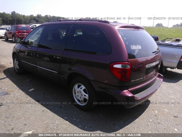 2C8GP64L52R797497 - 2002 CHRYSLER TOWN & COUNTRY LIMITED MAROON photo 3