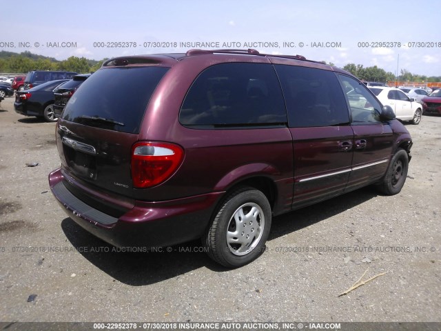 2C8GP64L52R797497 - 2002 CHRYSLER TOWN & COUNTRY LIMITED MAROON photo 4