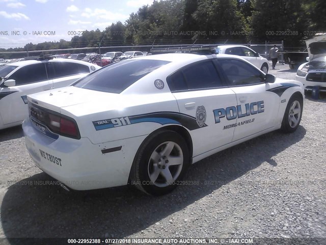 2C3CDXAT0DH713036 - 2013 DODGE CHARGER POLICE WHITE photo 4