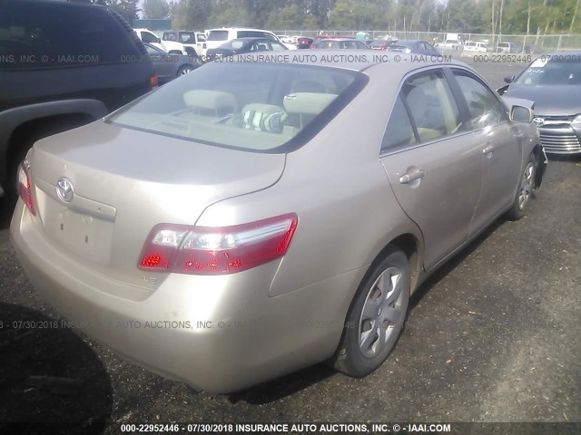4T4BE46K58R029302 - 2008 TOYOTA CAMRY CE/LE/XLE/SE GOLD photo 4