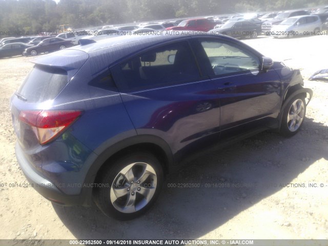 3CZRU5H50HG708954 - 2017 HONDA HR-V EX BLUE photo 4