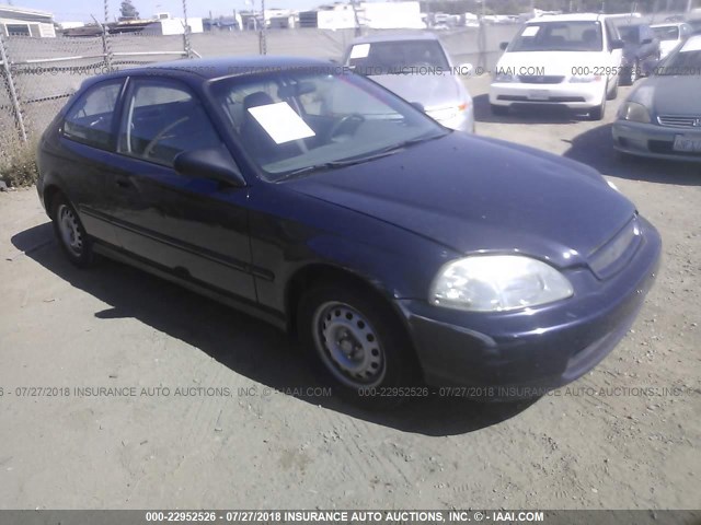 2HGEJ6329VH113260 - 1997 HONDA CIVIC CX BLUE photo 1