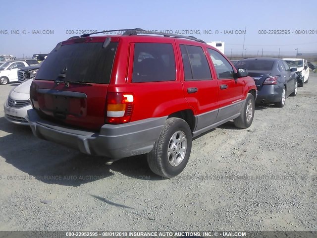 1J4GX48S61C592828 - 2001 JEEP GRAND CHEROKEE LAREDO RED photo 4