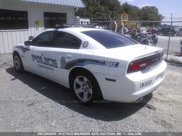 2C3CDXAT6DH713039 - 2013 DODGE CHARGER POLICE WHITE photo 3