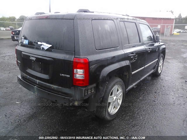 1J4NF4GB2AD652352 - 2010 JEEP PATRIOT LIMITED BLACK photo 4