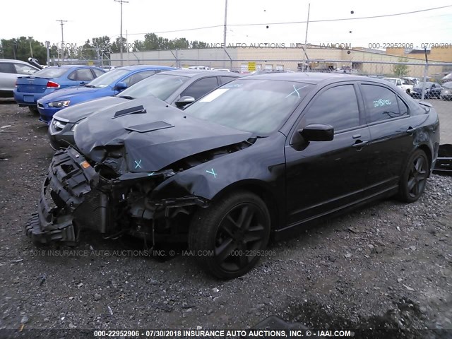 3FAHP0DC4CR282706 - 2012 FORD FUSION SPORT BLACK photo 2