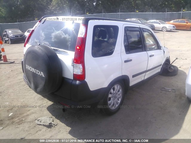 JHLRD78846C026934 - 2006 HONDA CR-V EX WHITE photo 4