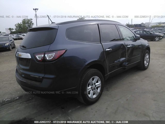 1GNKRFED0DJ234952 - 2013 CHEVROLET TRAVERSE LS Dark Blue photo 4