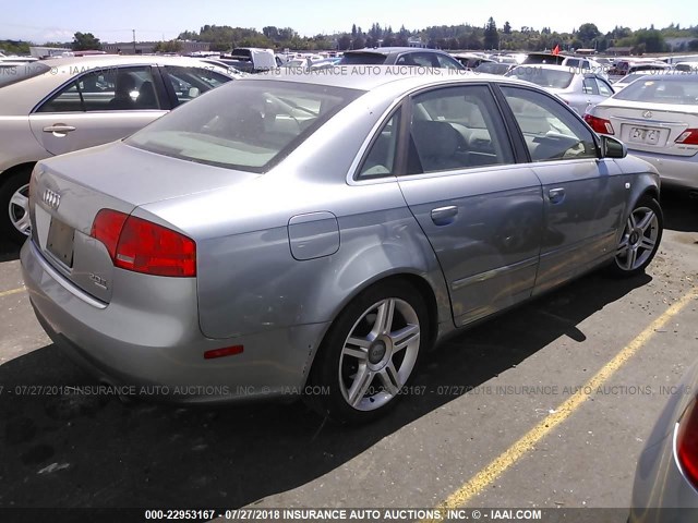 WAUDF68E15A511458 - 2005 AUDI A4 2.0T QUATTRO SILVER photo 4