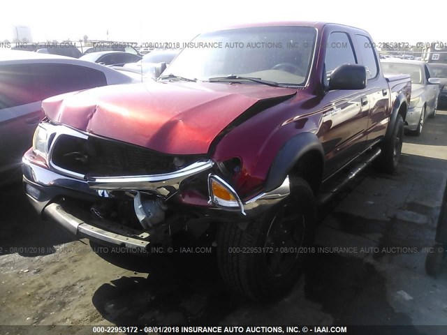 5TEGN92N64Z331779 - 2004 TOYOTA TACOMA DOUBLE CAB PRERUNNER RED photo 2