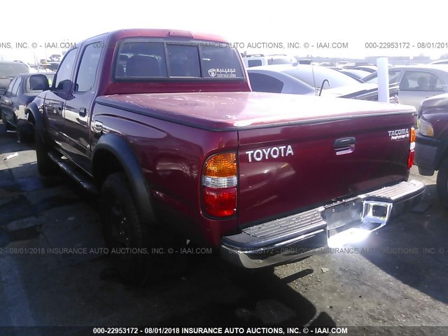 5TEGN92N64Z331779 - 2004 TOYOTA TACOMA DOUBLE CAB PRERUNNER RED photo 3