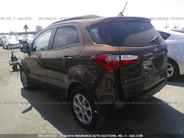 MAJ3P1TE4JC172222 - 2018 FORD ECOSPORT SE BROWN photo 3