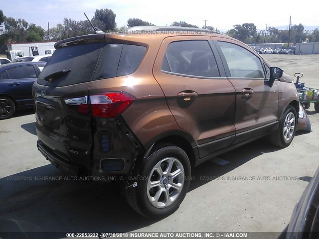 MAJ3P1TE4JC172222 - 2018 FORD ECOSPORT SE BROWN photo 4