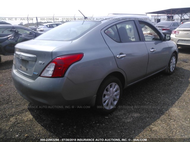 3N1CN7AP2CL833568 - 2012 NISSAN VERSA S/SV/SL SILVER photo 4