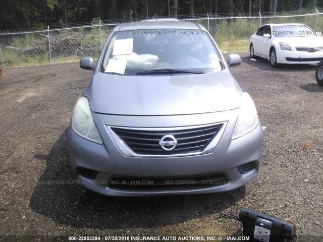 3N1CN7AP2CL833568 - 2012 NISSAN VERSA S/SV/SL SILVER photo 6