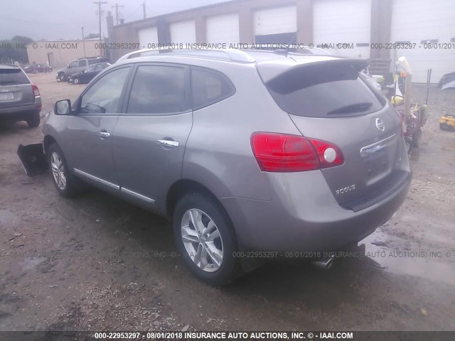 JN8AS5MT3DW502590 - 2013 NISSAN ROGUE S/SV GRAY photo 3