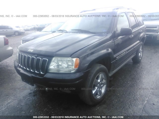 1J8GW68J13C509782 - 2003 JEEP GRAND CHEROKEE OVERLAND BLACK photo 2