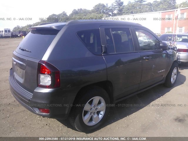 1C4NJCBA0ED801022 - 2014 JEEP COMPASS SPORT GRAY photo 4