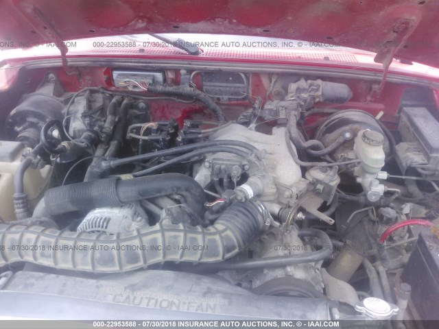 1FTYR10VXYPA25985 - 2000 FORD RANGER RED photo 10