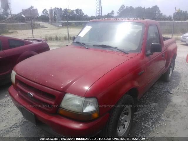 1FTYR10VXYPA25985 - 2000 FORD RANGER RED photo 2