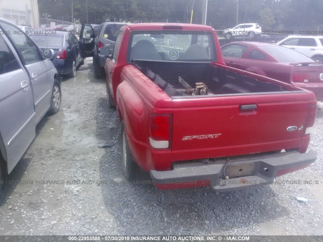 1FTYR10VXYPA25985 - 2000 FORD RANGER RED photo 3