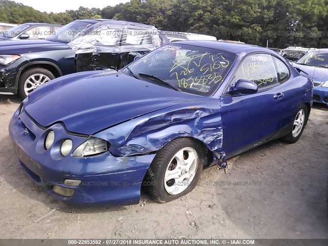 KMHJG35F71U238819 - 2001 HYUNDAI TIBURON Dark Blue photo 2