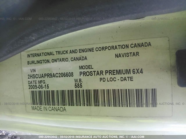 2HSCUAPR9AC206608 - 2010 INTERNATIONAL PROSTAR PREMIUM  Unknown photo 10