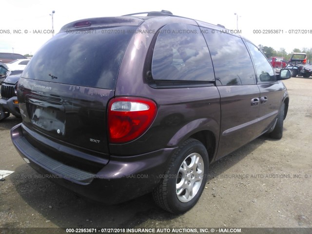 1D4GP45R34B525608 - 2004 DODGE CARAVAN SXT PURPLE photo 4