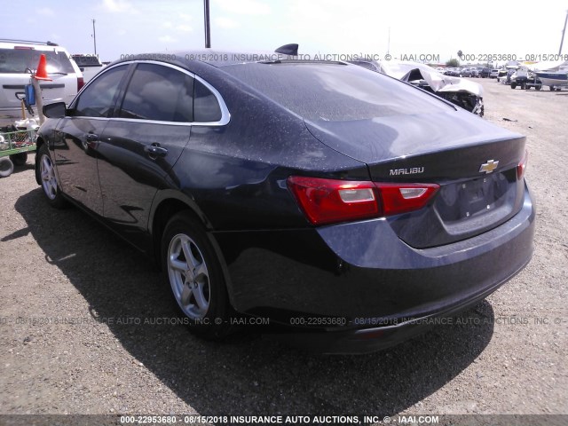 1G1ZB5STXHF168624 - 2017 CHEVROLET MALIBU LS BLUE photo 3