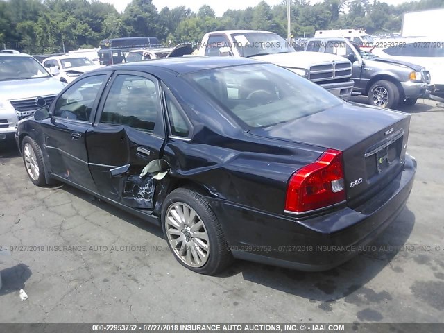 YV1TH592161438305 - 2006 VOLVO S80 2.5T BLACK photo 3