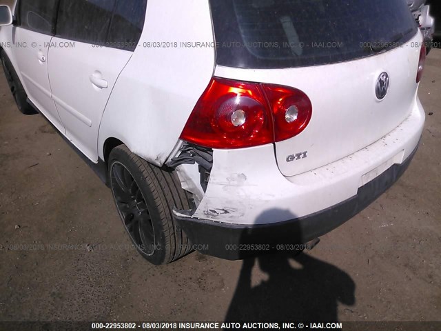 WVWHV71K27W262123 - 2007 VOLKSWAGEN NEW GTI WHITE photo 6